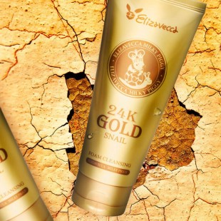 Elizavecca Очищающая пенка для умывания с муцином улитки и золотом 24K Gold Snail Cleansing Foam