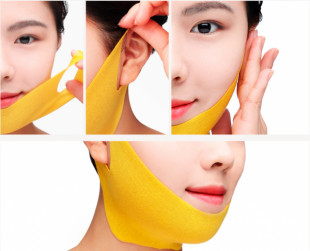 JMsolution Лифтинг маска для коррекции овала лица с прополисом Honey Luminous Royal Propolis Lift-Up V Mask Black