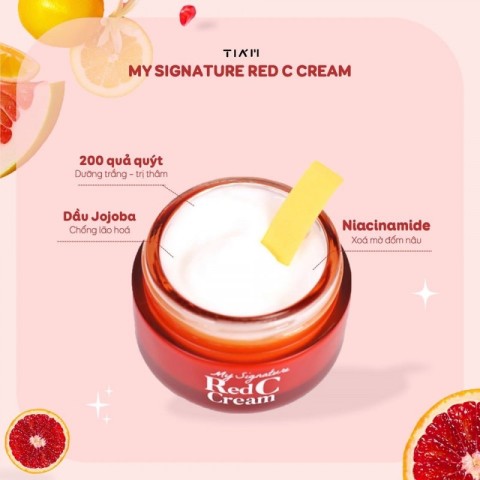 TIAM Осветляющий витаминный крем My Signature Red C Cream, 50 мл.