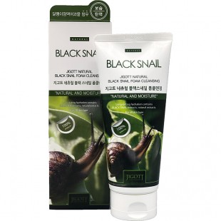 Очищающая пенка для умывания Jigott с муцином черной улитки Natural Black Snail Foam Cleansing, 180 мл.