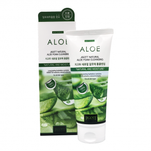 Успокаивающая пенка для умывания Jigott с экстрактом алоэ Natural Aloe Foam Cleansing, 180 мл.