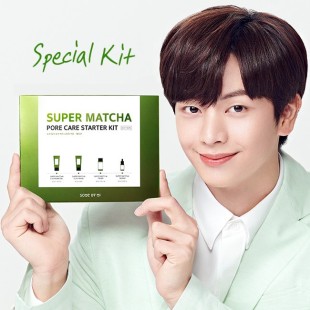 SOME BY MI Набор миниатюр для сужения пор с чаем матча Super Matcha Pore Care Starter Kit, 42+42+30+10 мл.