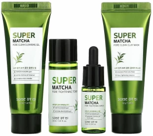 SOME BY MI Набор миниатюр для сужения пор с чаем матча Super Matcha Pore Care Starter Kit, 42+42+30+10 мл.