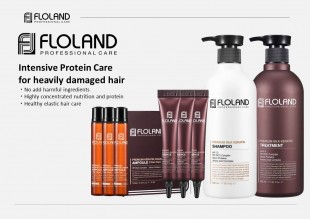 Floland Лечебный кондиционер для поврежденных волос с кератином Premium Silk Keratin Treatment, 530 мл.