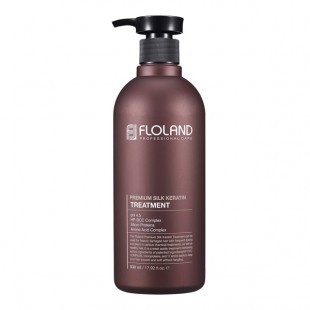 Floland Лечебный кондиционер для поврежденных волос с кератином Premium Silk Keratin Treatment, 530 мл.