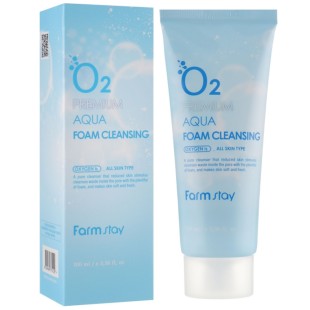 FARMSTAY Разглаживающая кислородная пенка для очищения лица O2 Premium Aqua Foam Cleansing, 100 мл