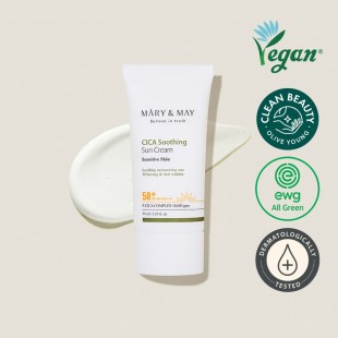MARY & MAY Успокаивающий солнцезащитный крем с центеллой Cica Soothing Sun Cream SPF 50+PA++++, 50 мл