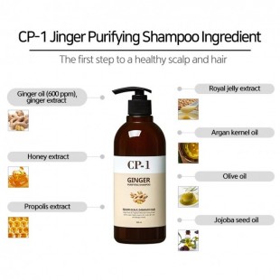 Esthetic House CP-1 Восстанавливающий шампунь для волос с корнем имбиря Ginger Purifying Shampoo, 500 мл.