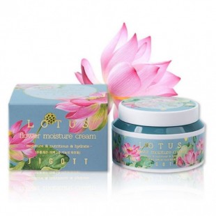 Jigott Увлажняющий крем для лица с экстрактом лотоса Lotus Flower Moisture Cream, 100 мл.