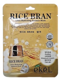 EKEL Тканевая маска для лица с экстрактом риса Rice Bran Ultra Hydrating Essence Mask