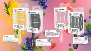 SOLOMEYA Расческа для сухих и влажных волос АРОМАТ МАНГО Solomeya Wet Detangler Brush Rectangular Mango, 1 шт.