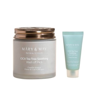 MARY & MAY Глиняная маска для чувствительной кожи с центеллой и чайным деревом CICA TeaTree Soothing Wash off Pack, 30 гр